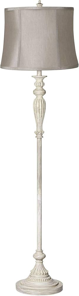 360 Lighting Traditional Vintage Shabby Chic Standing Floor Lamp 60" Tall Antique White Washed wi... | Amazon (US)