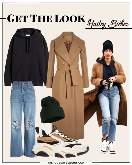 Hailey Bieber inspired Amazon Fashion Look for Less! Camel coat & oversized hoodie casual fall outfit. Chunky sneakers, dad sneakers celebrity style. #thehouseofsequins #houseofsequins 

Follow my shop @thehouseofsequins on the @shop.LTK app to shop this post and get my exclusive app-only content!

#liketkit 
@shop.ltk
https://liketk.it/3QjgP

#LTKstyletip #LTKunder50 #LTKSeasonal
