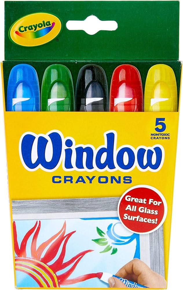 Crayola Washable Window Crayons, Glass and Window Art Supplies, Assorted Colors, 5 Count, Gift fo... | Amazon (US)