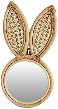 Wall Rattan Mirror with Rabbit Ears, Wicker Makeup Mirrors Nordic Bohemian Bamboo Wicker, Round M... | Amazon (CA)