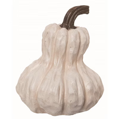 Transpac Resin White Harvest Tall Pastel Pumpkin Decor | Target