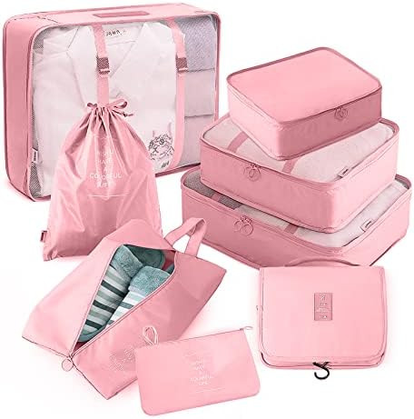 Packing Cubes for Travel, VITON 8 Pcs Travel Packing Cubes for Suitcases Lightweight Travel Essen... | Amazon (US)