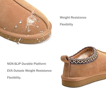 Slippers for Women Genuine Suede Water Resistant Women's Slippers with Memory Foam and Faux Fur L... | Amazon (US)