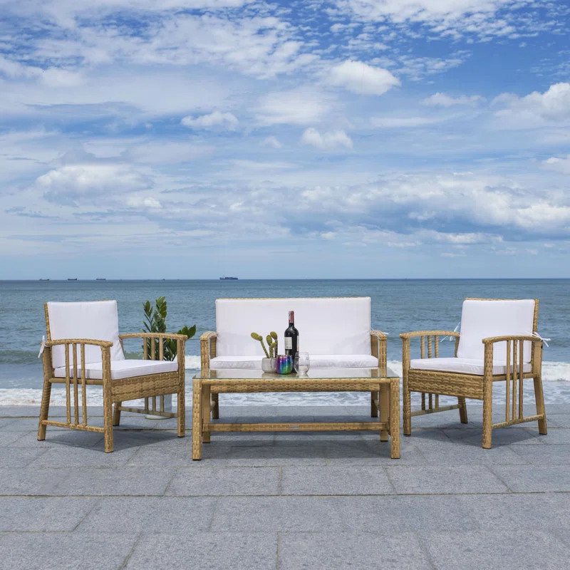 Palace Wicker/Rattan 4 - Person Seating Group with Cushions | Wayfair North America