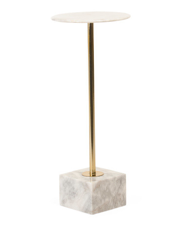10x24in Marble Metal Accent Table | TJ Maxx