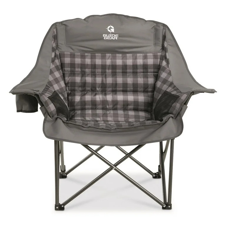 Guide Gear Oversized XL Comfort Padded Camping Chair, 400-lb. Capacity. Gray Plaid | Walmart (US)