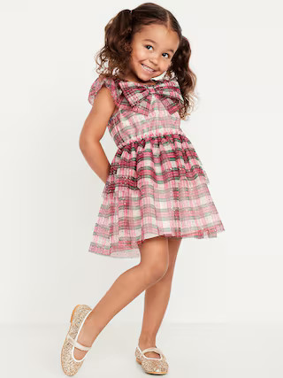 Flutter-Sleeve Tulle Tiered Dress for Toddler Girls | Old Navy (US)