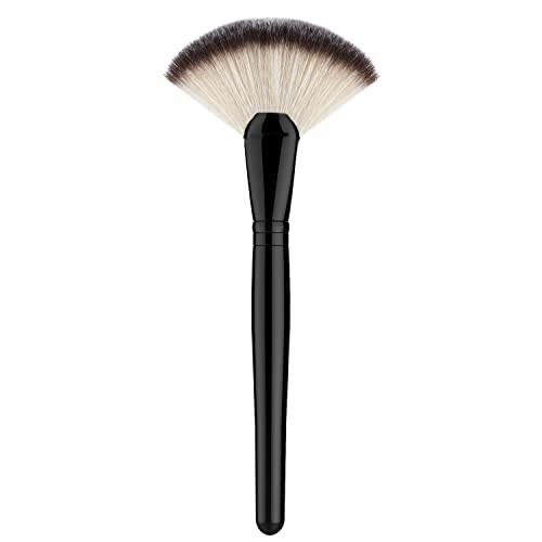 Fan Makeup Brush, Luxspire Professional Highlighting Make Up Brush Blush Bronzer Cheekbones Brush, Single Large Soft & Dense Face Blush Powder Foundation Brushes Make Up Tool, Black | Amazon (US)