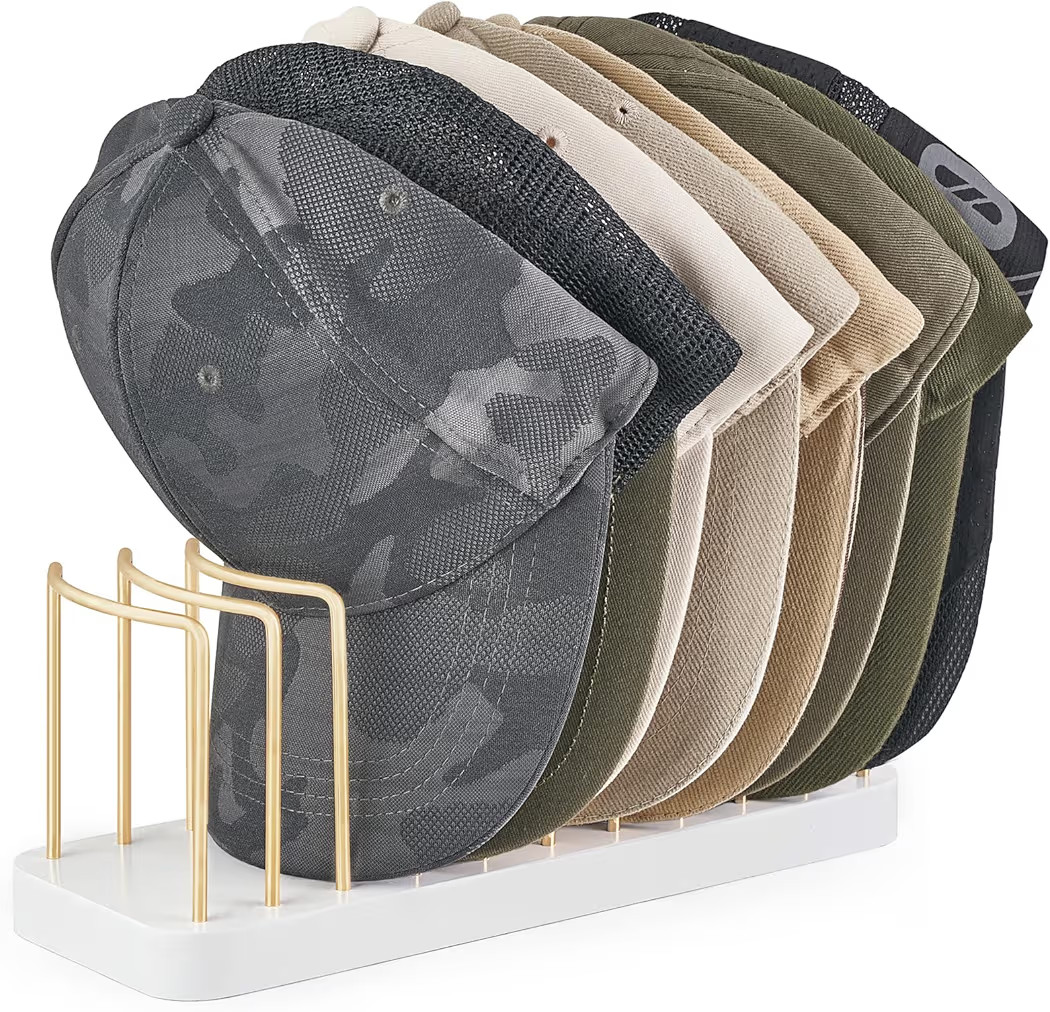 Mkono Hat Organizer for Baseball Caps, Hat Holder for 10 Baseball Caps, Tabletop Hat Rack Stand S... | Amazon (US)