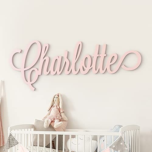 Custom Personalized Wooden Name Sign 12-55" WIDE - CHARLOTTE Font Letters Baby Name Plaque PAINTE... | Amazon (US)
