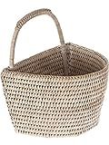 La Jolla Rattan Wall Basket, Small, White Wash | Amazon (US)