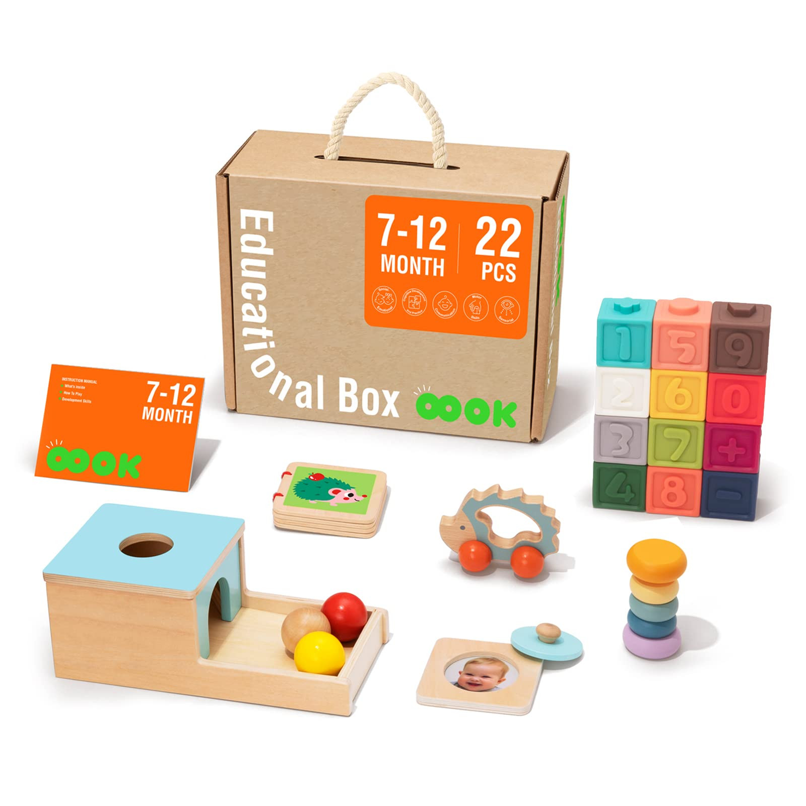 TOOKYLAND Montessori Toys for Babies 6-12 Months, 7 in 1 Learning Educational Set Wooden Toys (In... | Amazon (US)