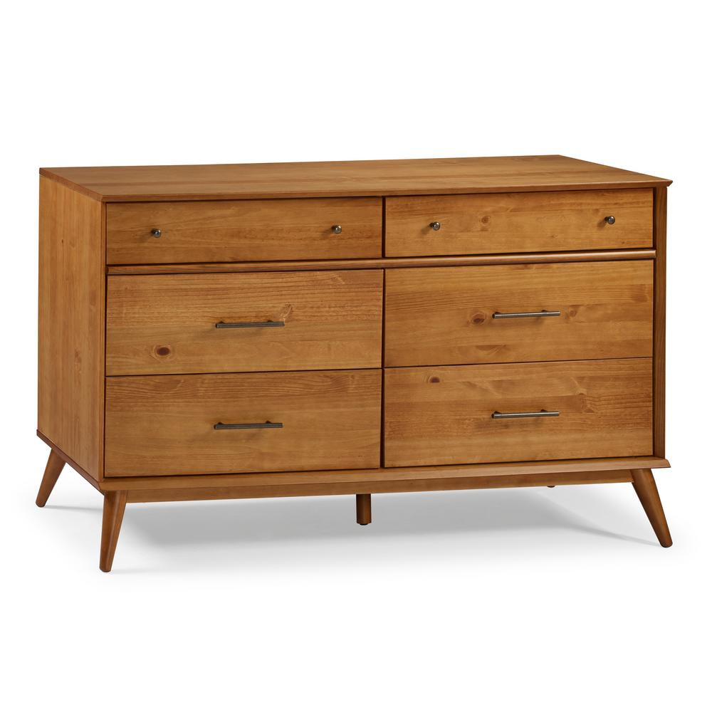 Mid-Century 6-Drawer Castanho Dresser | The Home Depot