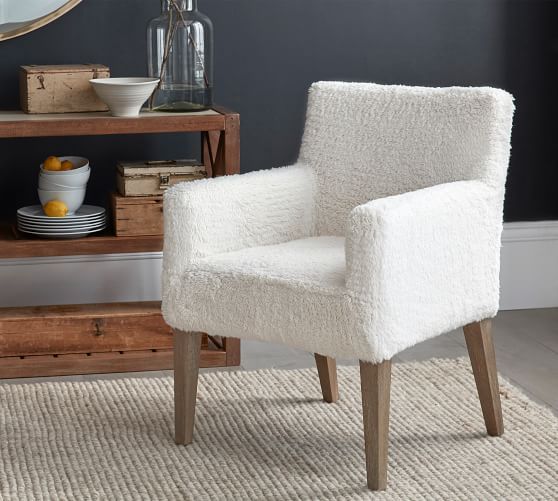 PB Classic Sherpa Slipcovered Dining Armchair | Pottery Barn (US)