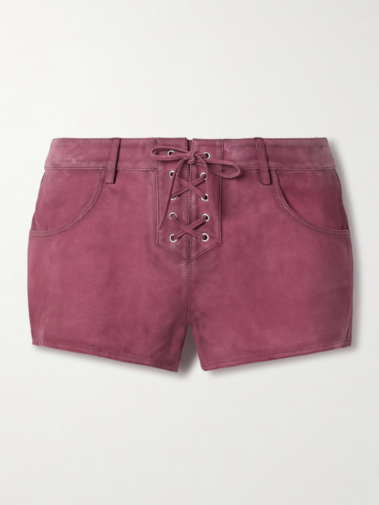 Isabel Marant - Vanel Lace-up Suede Shorts - Purple | NET-A-PORTER (US)