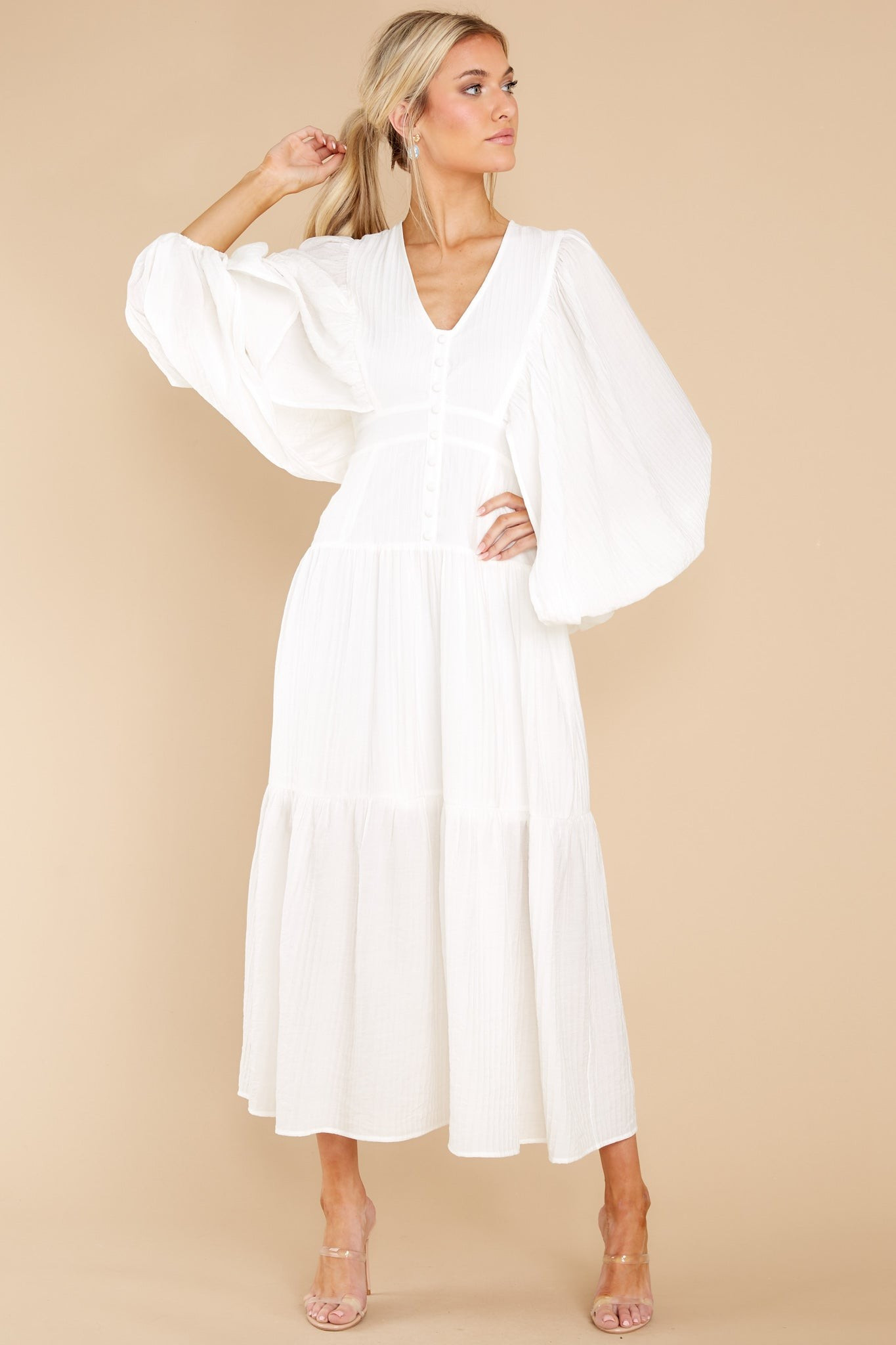 Angel Attitude White Maxi Dress | Red Dress 