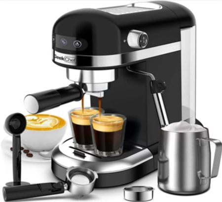 Geek Chef Espresso Machine Coffee Maker, 20 Bar Pump Pressure Espresso & Cappuccino Latte Maker with Filter&Milk Frother Steam Wand, Semi-Automatic Coffee Maker, 1.4L Water Tank, Black Now $94.99
(You save $243.51)

#LTKsalealert #LTKGiftGuide #LTKCyberWeek