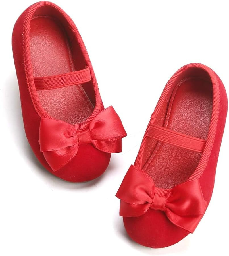 Felix & Flora Toddler Flower Girl Dress Shoes - Girl Ballet Flats Party School Shoes Wedding | Amazon (US)