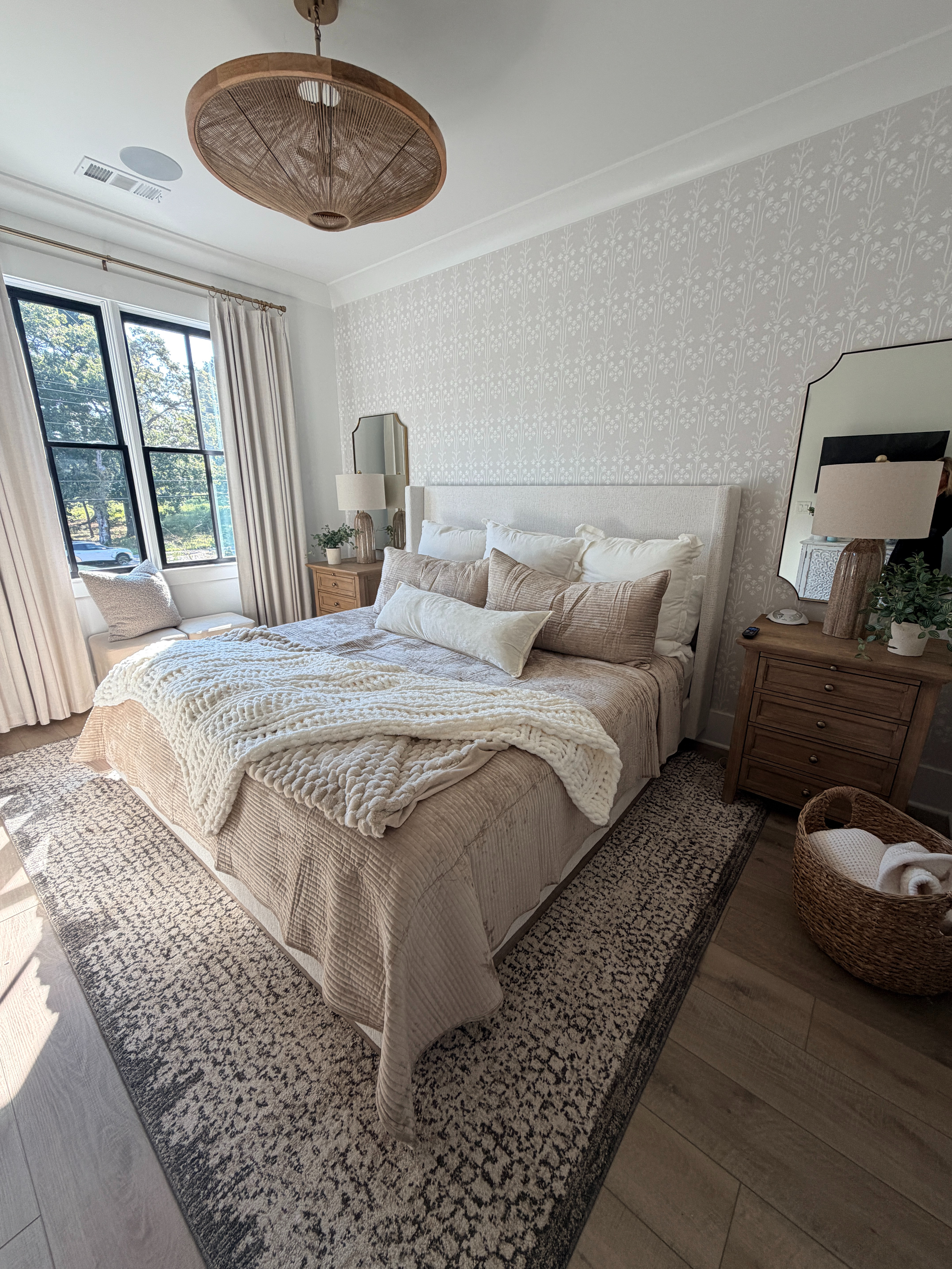 Guest bedroom goals 🤍✨ A soft, layered space that feels warm, cozy, and effortlessly inviting. I love the mix of delicate wallpaper, natural wood tones, woven accents, and all the plush neutral textures—it’s the perfect balance of relaxed and elevated.

Everything you need to recreate this cozy guest retreat is linked!

#guestbedroom #guestbedroominspo #bedroomdesign #bedroominspo #neutralinteriors #cozyhome #interiordesign #homedecor #bedroomdecor #ltkinteriors

#LTKHome #LTKHome #LTKSaleAlert