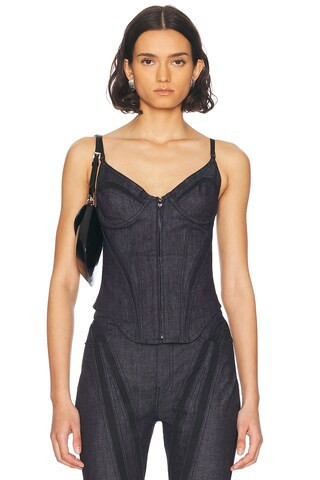 Mugler Corset Top in Blue | FWRD 