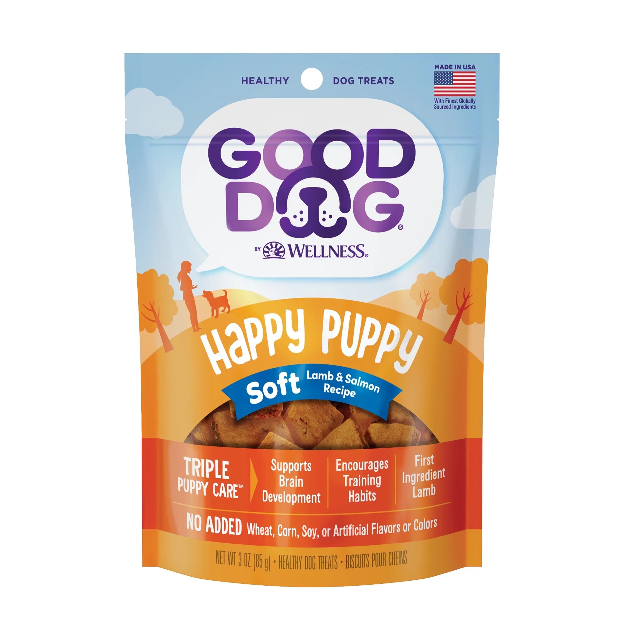 Good Dog by Wellness Happy Puppy Treats Lamb & Salmon Recipe, 3 Ounce Bag - Walmart.com | Walmart (US)