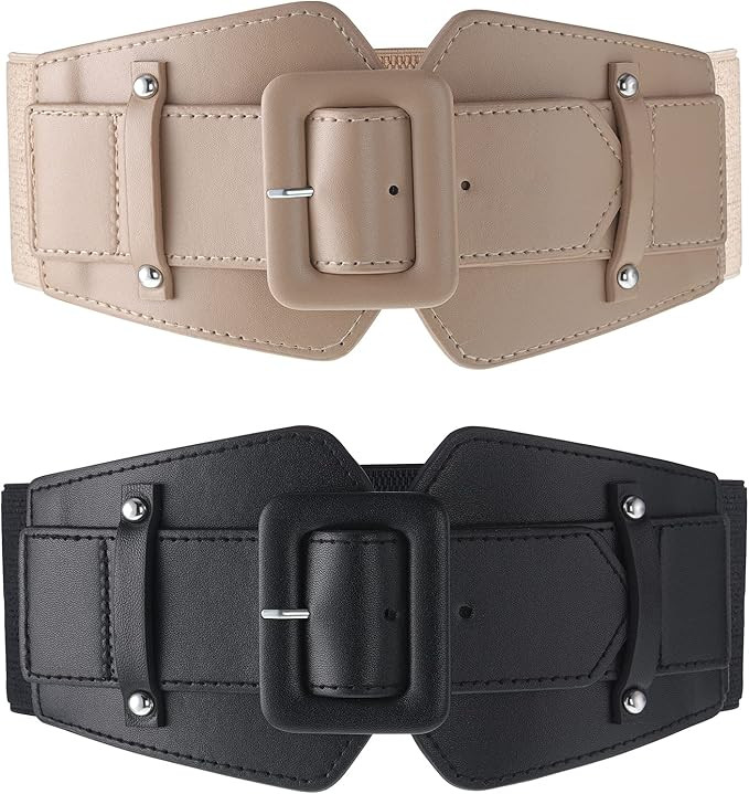 Women Wide Belt for Dresses Women Dress Belt Stretchy Cinch Belt Corset Belt Retro Chunky Buckle ... | Amazon (US)