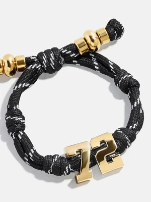 Knotty Varsity Number Custom Bracelet - Onyx Double Digit | BaubleBar
