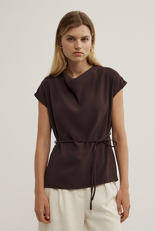 Cowl Tie Belt Top | Witchery (AU)