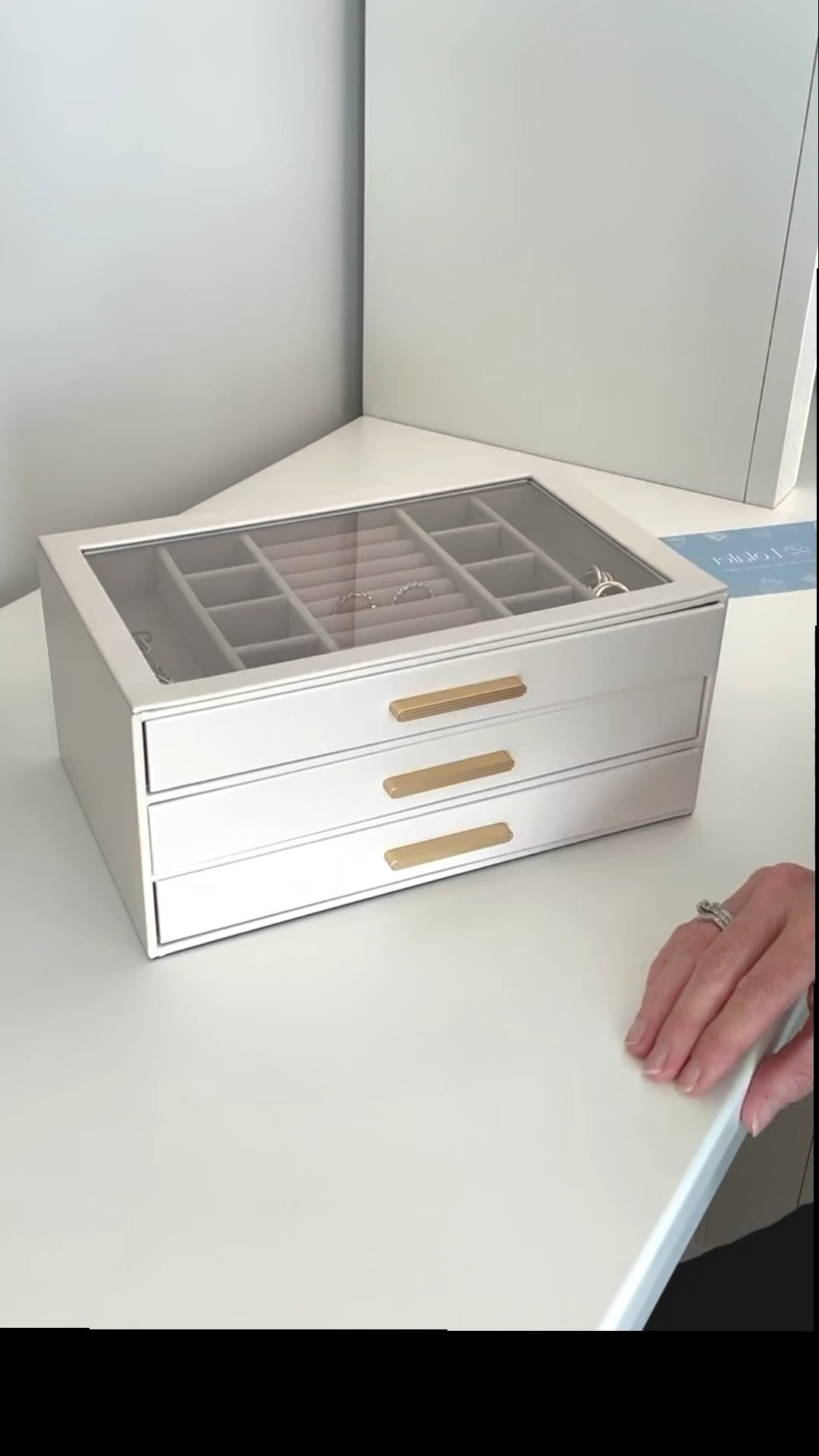 Lolalet 3 drawer jewelry organizer! This jewelry box features a faux leather style with the velvet lined drawers! Such a sleek design with the glass lid! 

This would made a great gift for all your jewelry loving ladies! Gift for Birthdays, Mother’s Day, Weddings and Christmas! 

#jewelryorganizer #jewelrybox #gift

#LTKFindsUnder50 #LTKHome