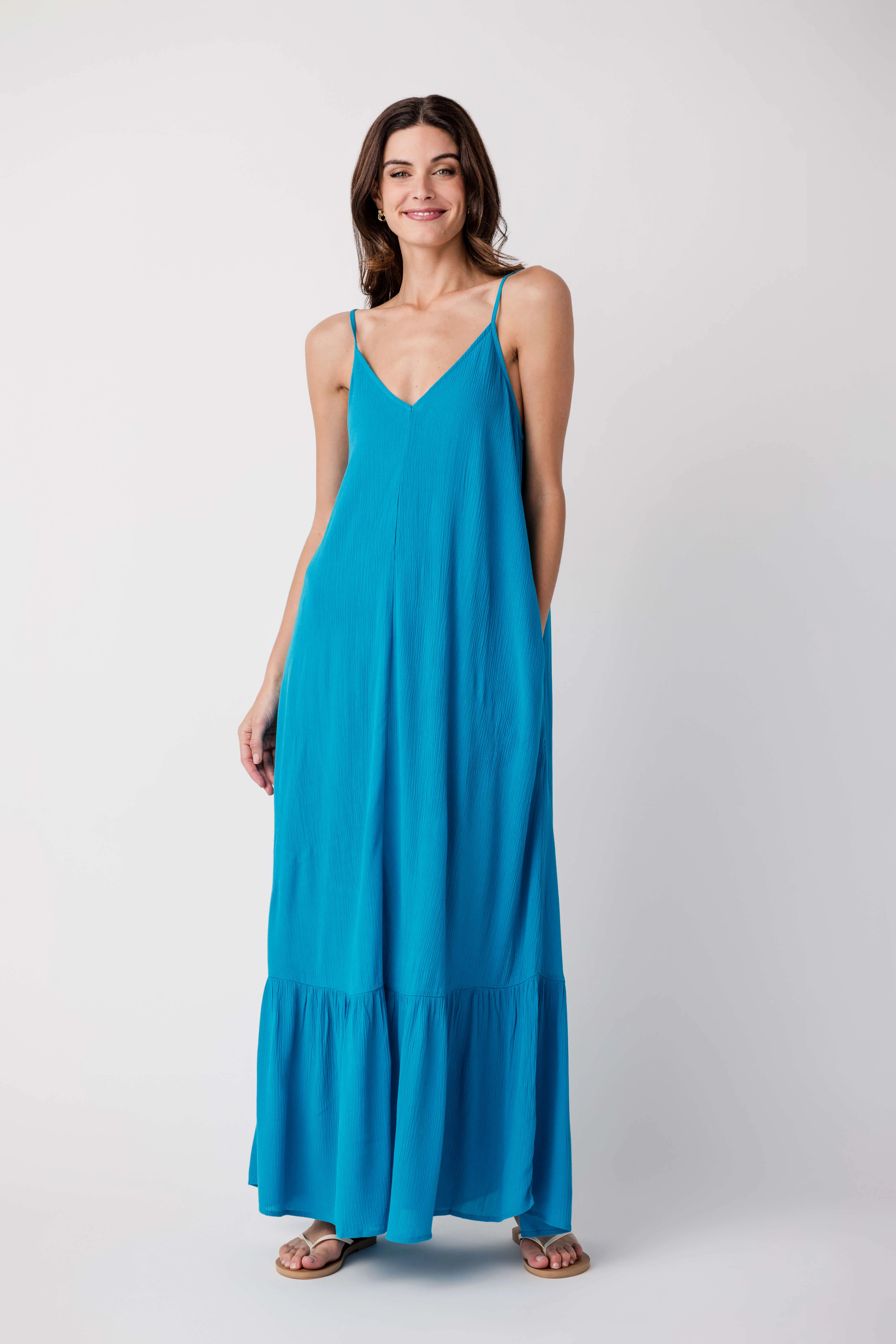 Lovestitch Sleeveless V Neck Maxi Dress | Social Threads