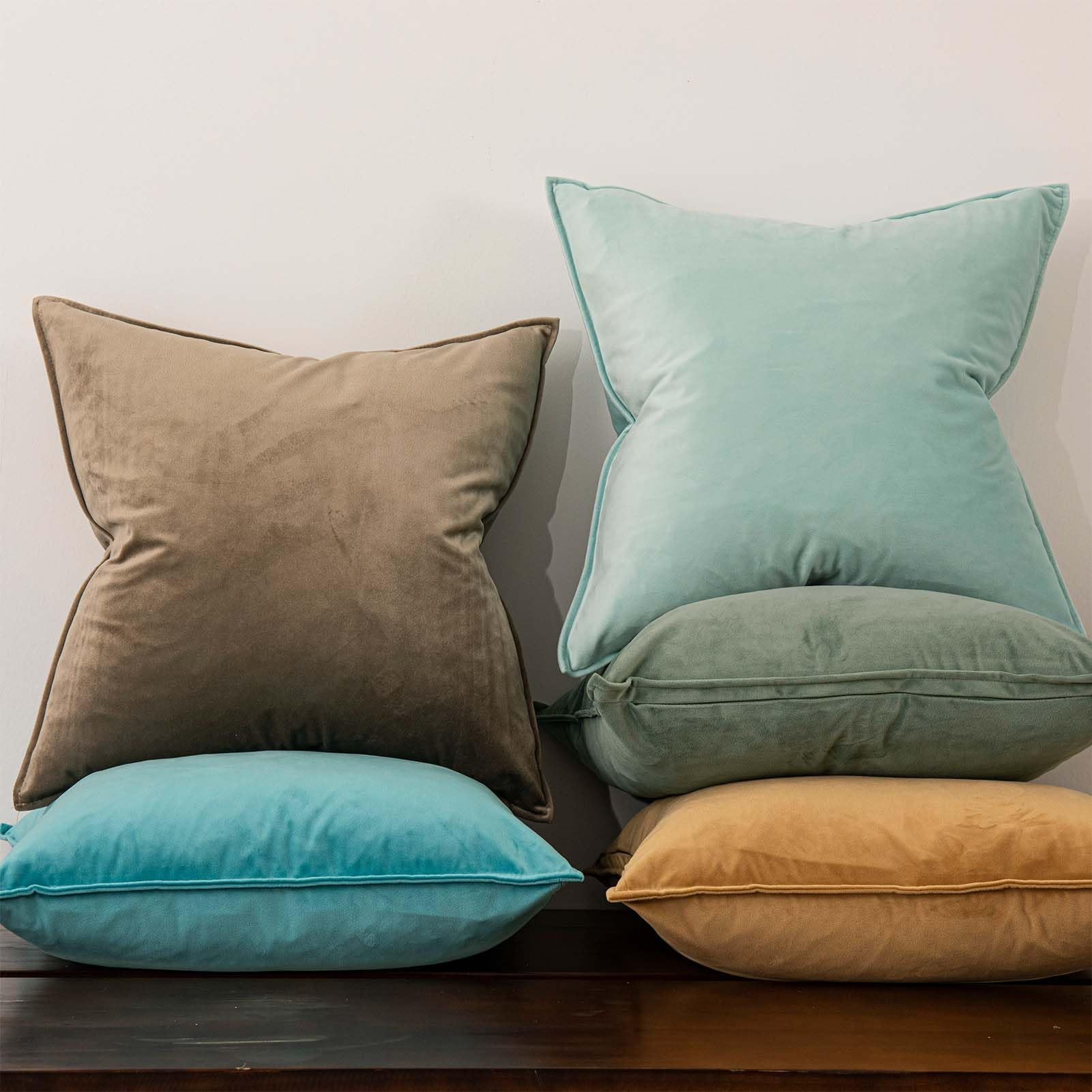 Amazon.com: JUSPURBET 16x16 Throw Pillow Covers Set of 2 Decorative Pillow Covers for Couch Sofa Bed Cozy Velvet Cushion Covers Cases with Invisible Zipper for Living Room Home Decor,Stone : Home & Kitchen | Amazon (US)