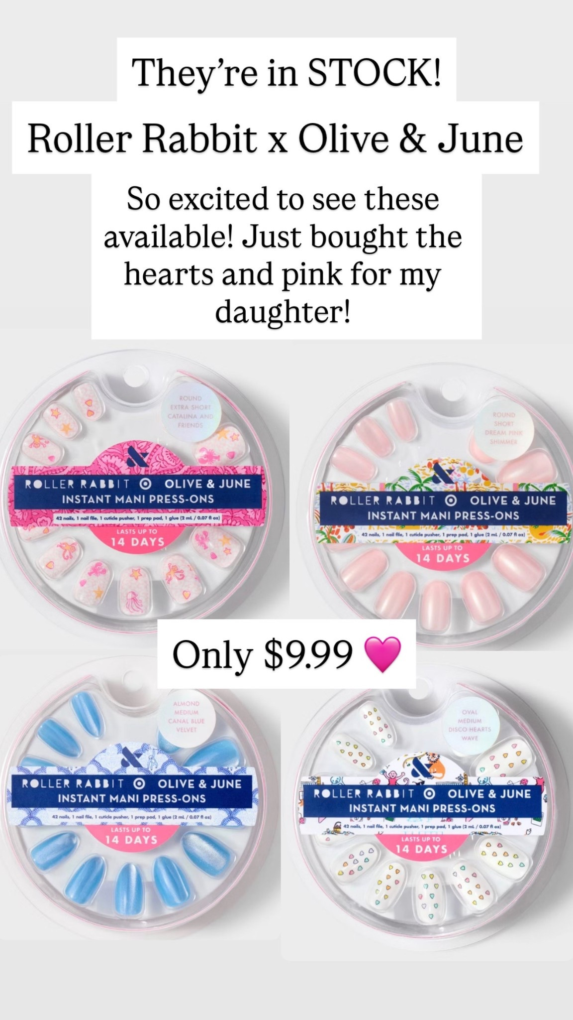 Roller rabbit and olive and June press on nail sets! Only $9.99

#LTKKids #LTKBeauty