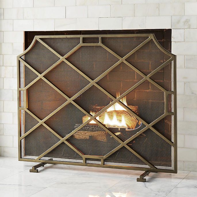 Beckett Fireplace Screen | Frontgate | Frontgate