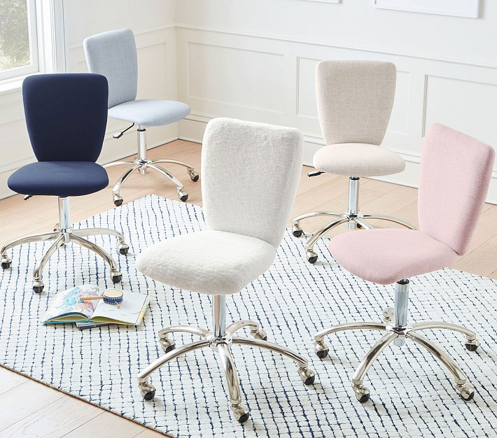 Square Upholstered 5-Leg Desk Chair | Pottery Barn Kids