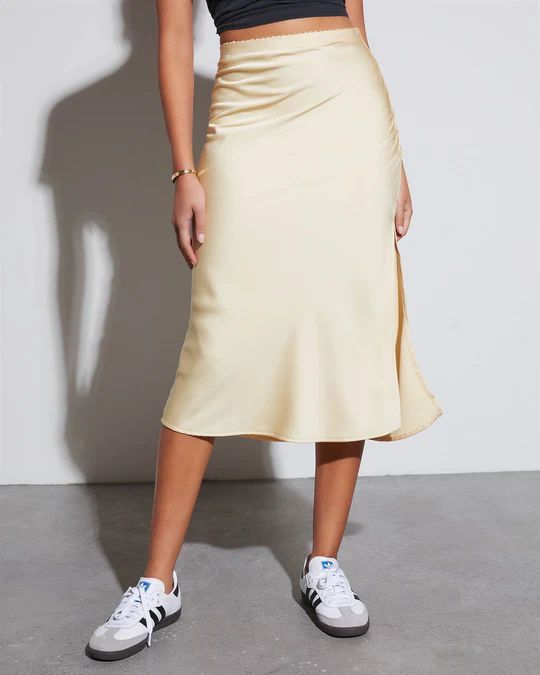 Miranda Satin Midi Skirt | VICI Collection