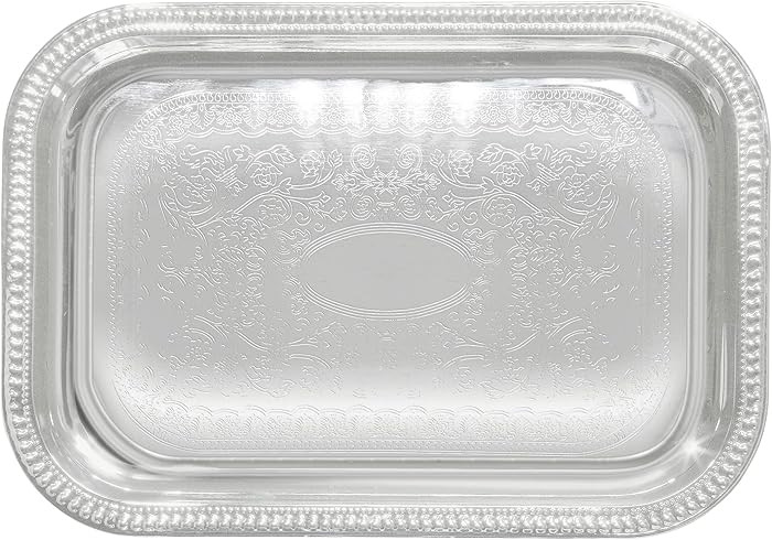 Winco Rectangular Tray, 18 by 12-Inch, Chrome, 18" x 12" | Amazon (US)
