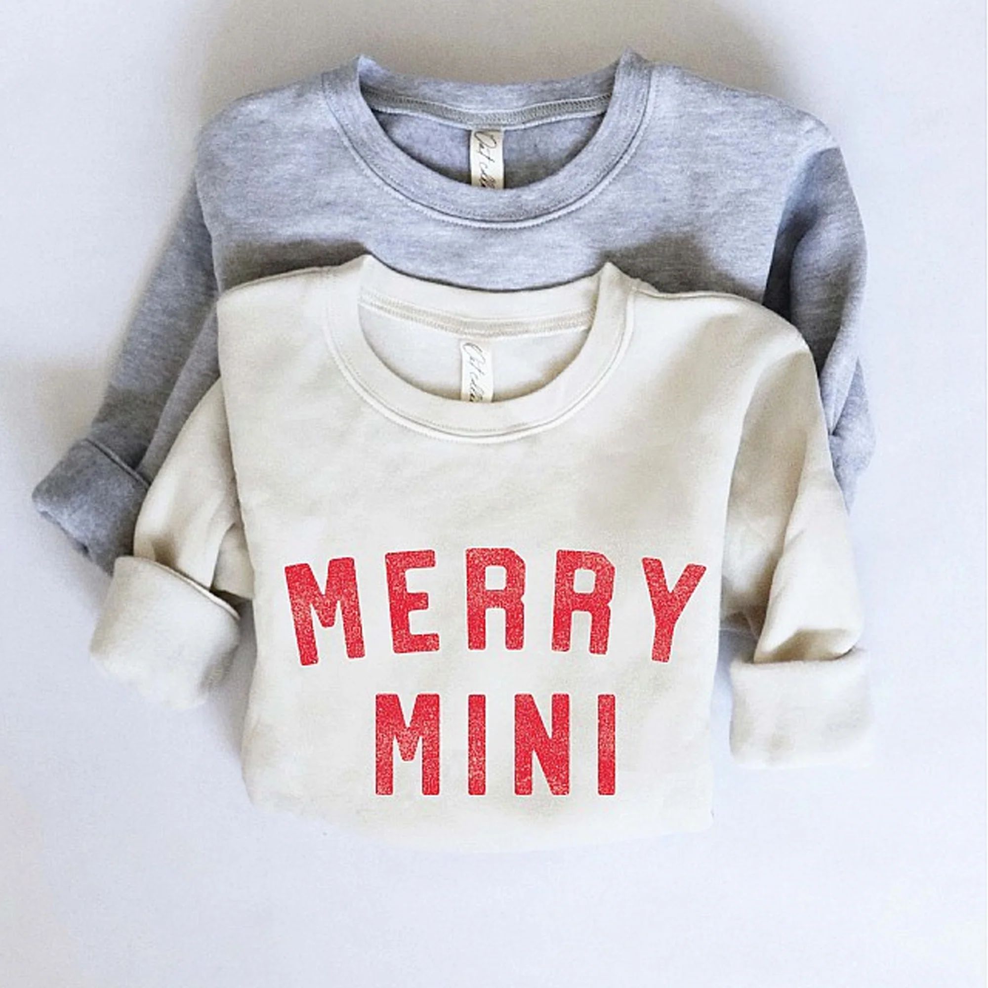 Merry Mini Toddler Graphic Sweatshirt, Heather Dust | SpearmintLOVE