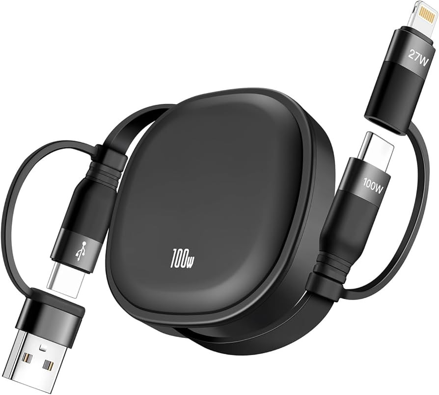 5 in 1 Retractable USB Type C Cable, 100W Multi Fast Charging Cable 5A Charging Cord USBC Charger... | Amazon (US)