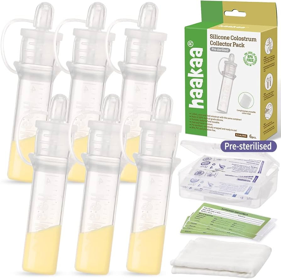 haakaa Colostrum Collector Syringes Set Pre-Sterilised Colostrum Syringes for Liquid with Cotton ... | Amazon (US)