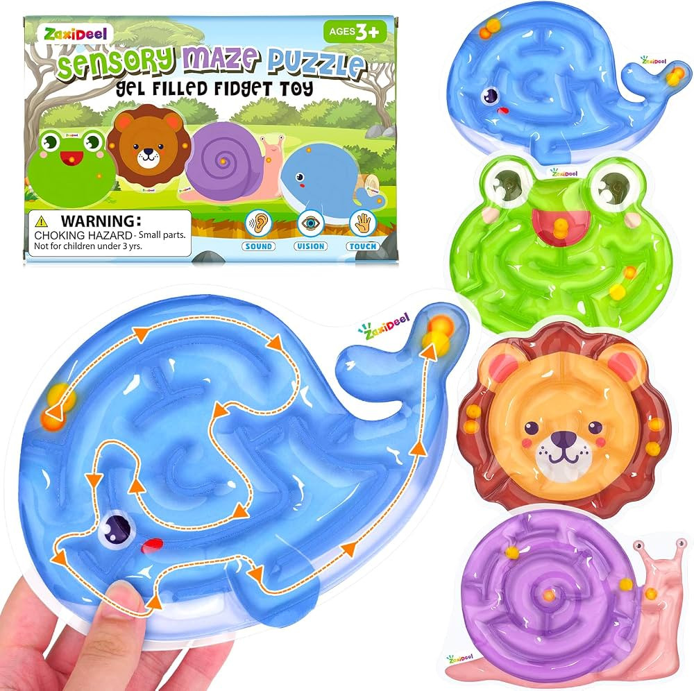 Sensory Toys Fidget Marble Maze : 4 Pack Gel Filled Sensory Items for Kids Childrens Teens with A... | Amazon (US)