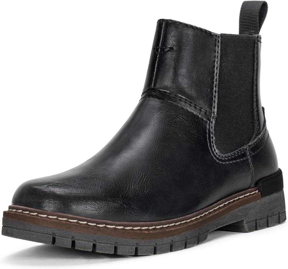 VEPOSE Women's Chelsea Boots, 9519 Slip on Platform Chunky Heel Round Toe Ankle Boot with Elastic... | Amazon (US)