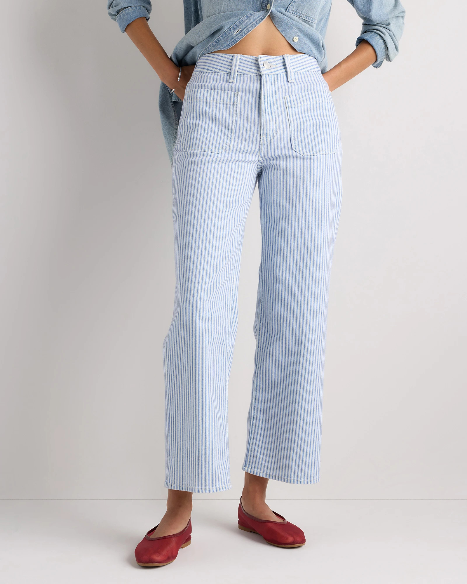 Bella Stretch Patch Pocket Wide Leg Jeans | Quince