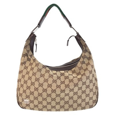 GUCCI Web Stripe 145757 Shoulder Bag Beige SilverHardware GG canvas/leather GG  | eBay | eBay CA