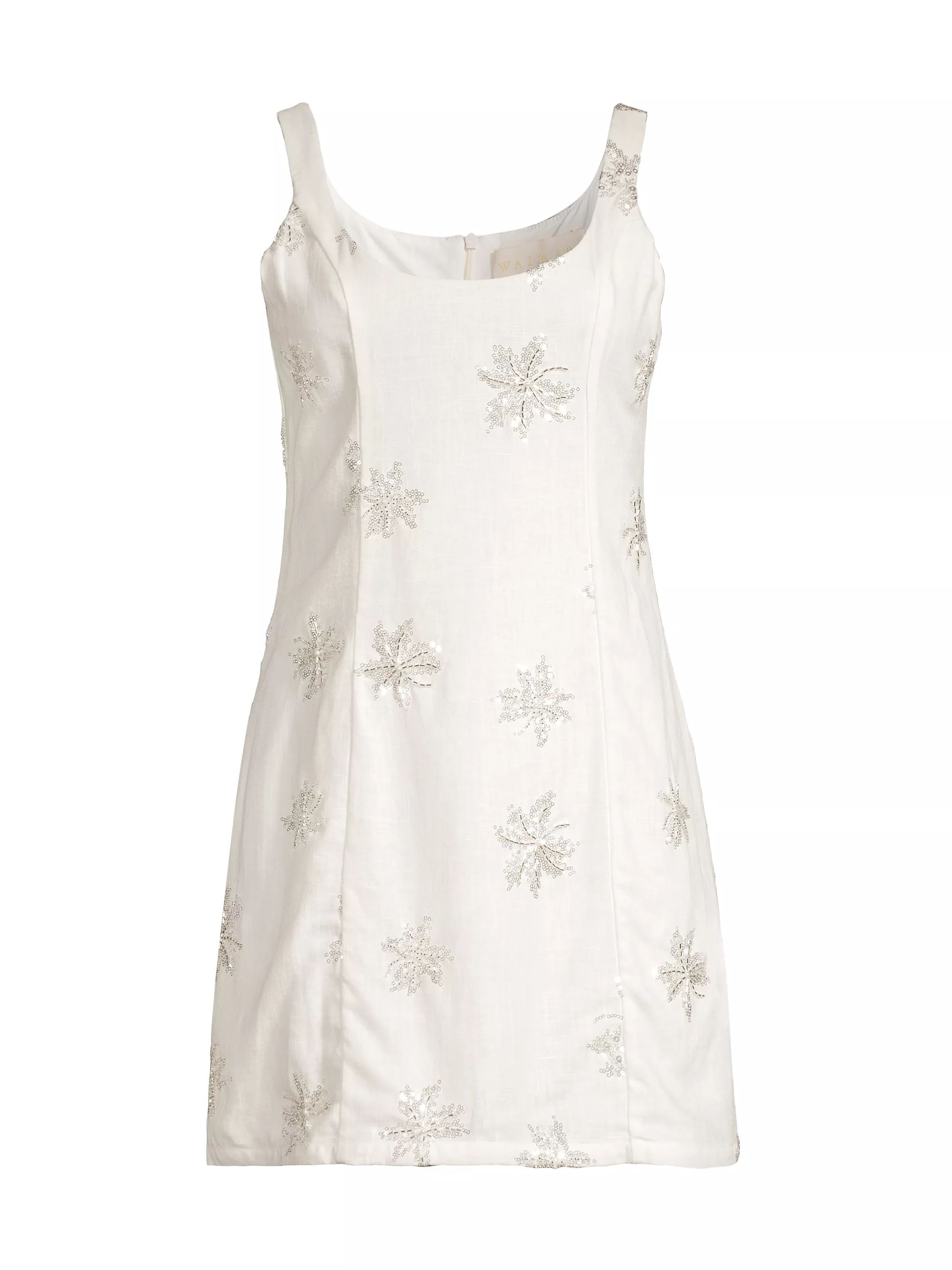 Amelia Floral Sequined Linen-Blend Minidress | Saks Fifth Avenue