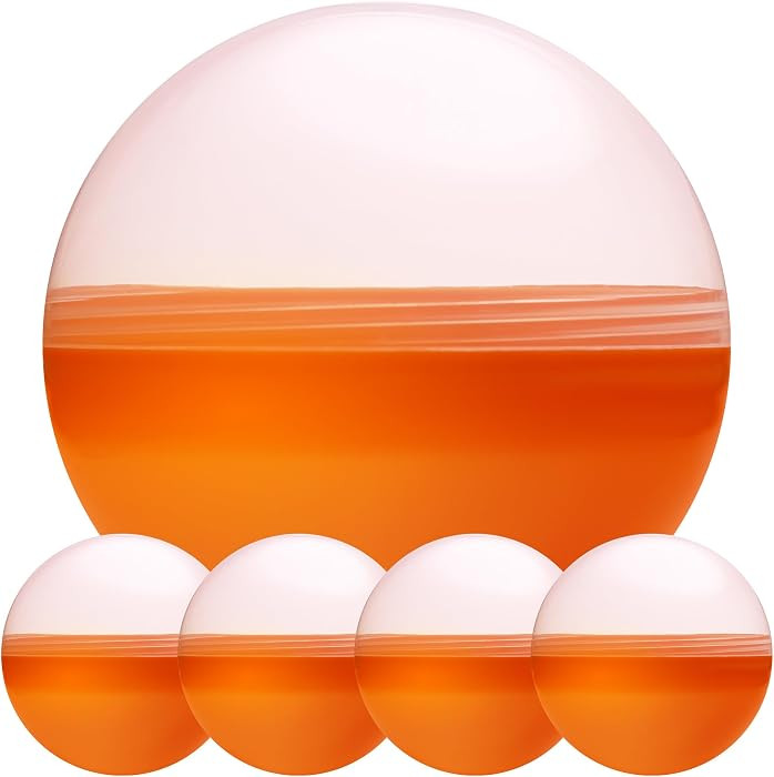 Big Claw Machine Capsules Translucent Orange Plastic Sphere Party Favor Containers Round 5 pcs 7.... | Amazon (US)