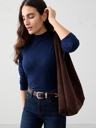 Ribbed Mock-Neck Top | Banana Republic Factory