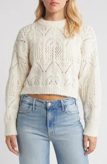 Topshop Pointelle Crewneck Sweater | Nordstrom | Nordstrom