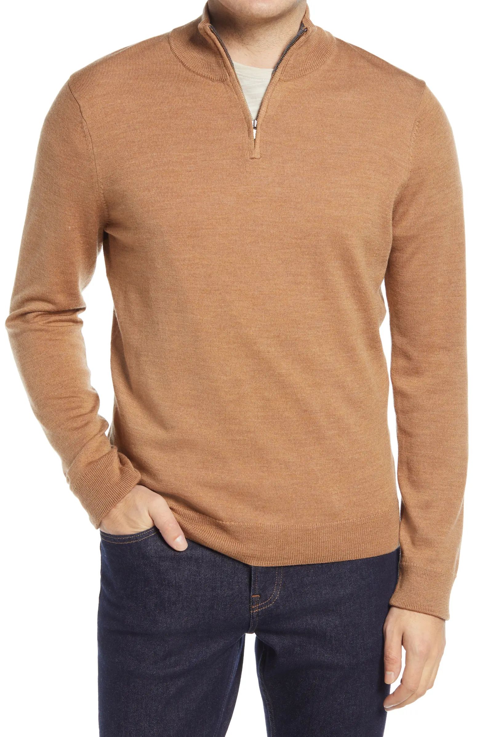 Nordstrom Washable Merino Quarter Zip Sweater | Nordstrom | Nordstrom