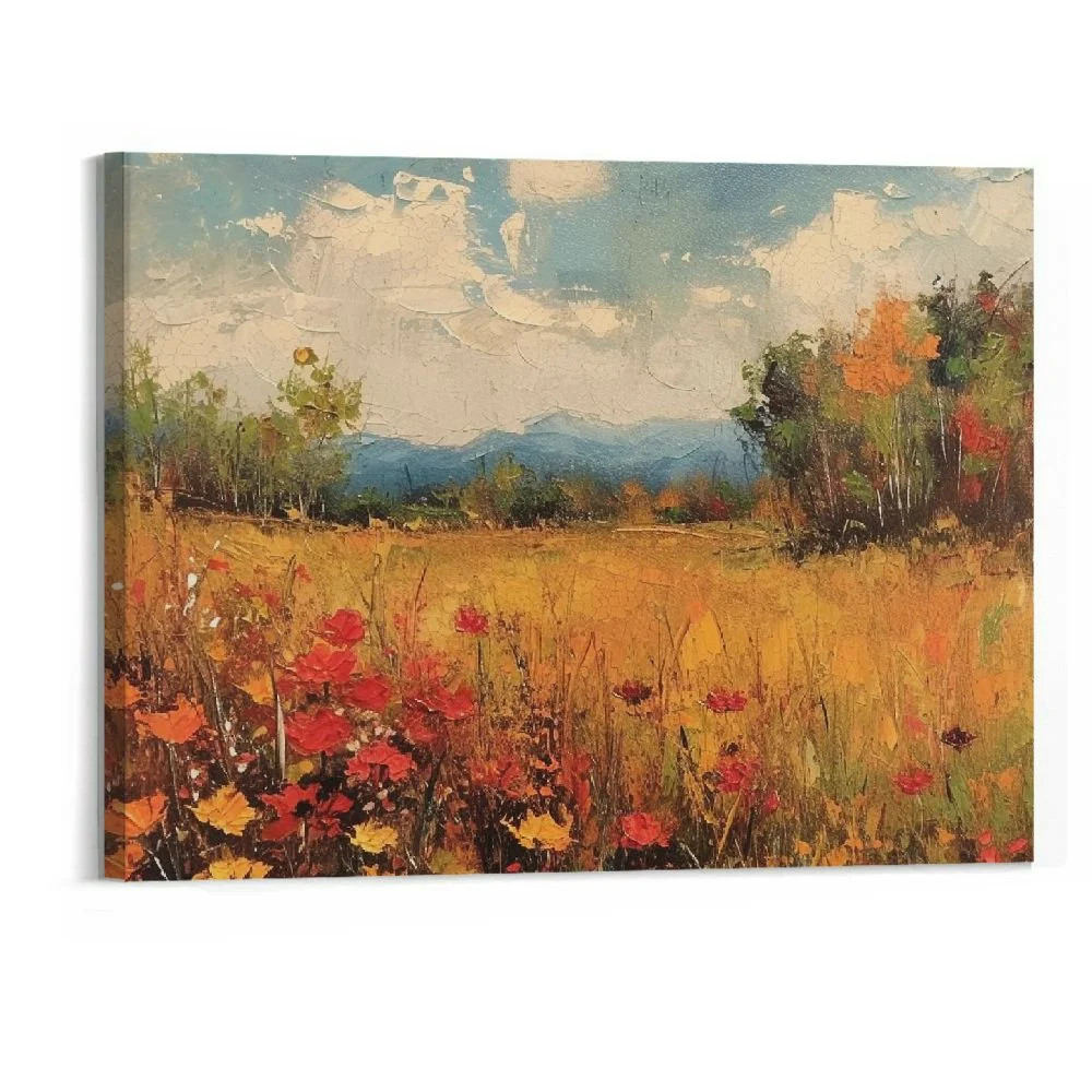 BCIIG Halloween Autumn Fall Wall Art Wildflower Canvas Print Vintage Fall Landscape Pictures Wall... | Walmart (US)