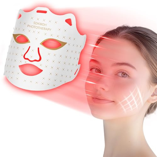 SDKWDH Red Light Therapy for Face, 7 Colors LED Face Mask Light Therapy At Home, Led Face Mask Light Therapy | Amazon (US)